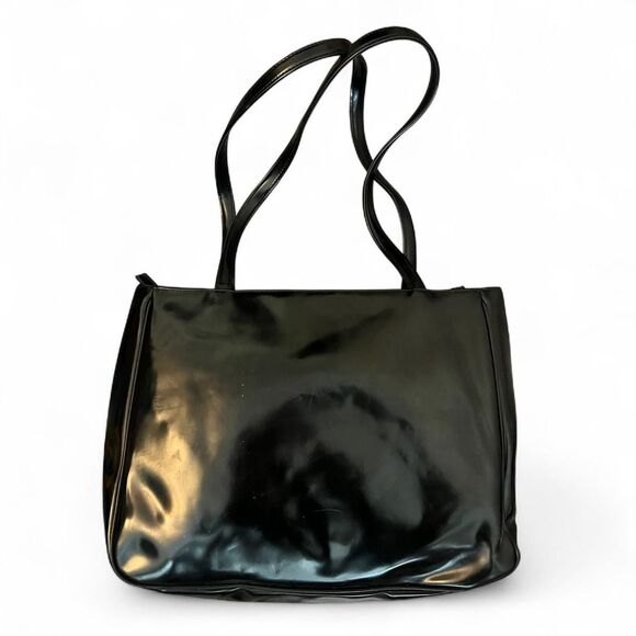 Tommy Hilfiger Black Patent Tote - Picture 2 of 8